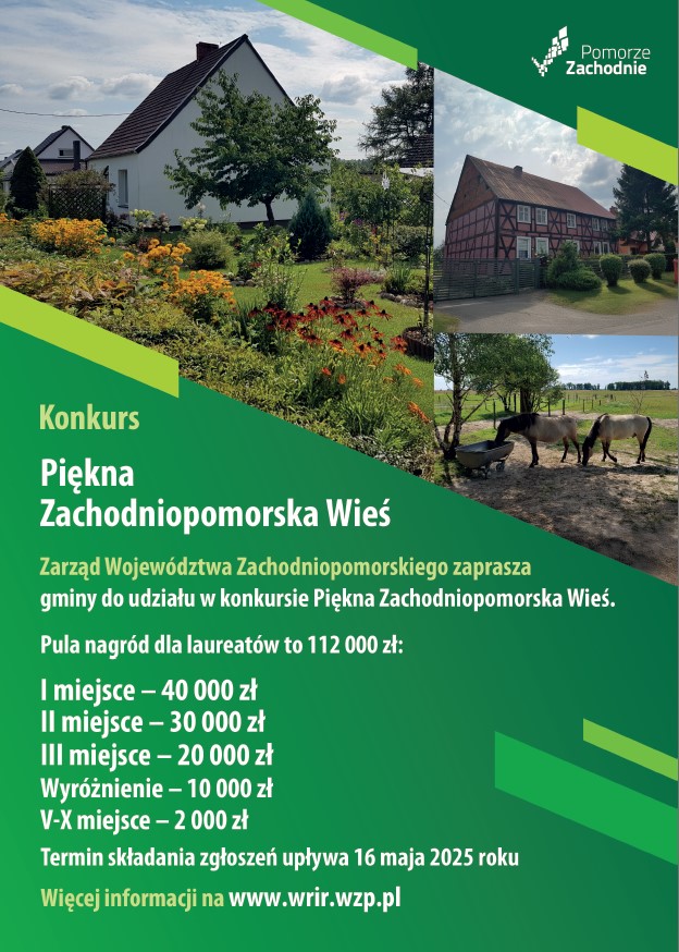  Plakat konkursu Plakat konkursu "Piękna Zachodniopomorska Wieś 2025"