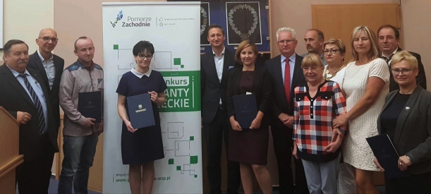 Spotkanie marszałka Olgierda Geblewicza w Urzędzie Miasta i Gminy Goleniówi dotyczące inicjatyw wyłonionych w konkursie „Granty sołeckie 2018”.