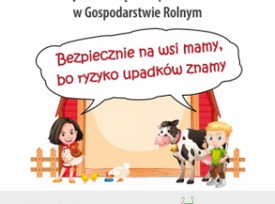 plakat konkursu KRUS dzieci bawiące sie w gospodarstwie rolnym