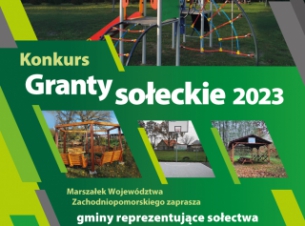 plakat konkursu na którym widać place zabaw wiaty i boiska